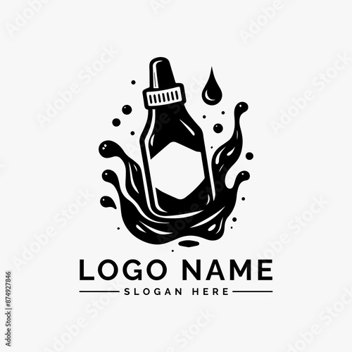 bottle sauce modern logo design vector