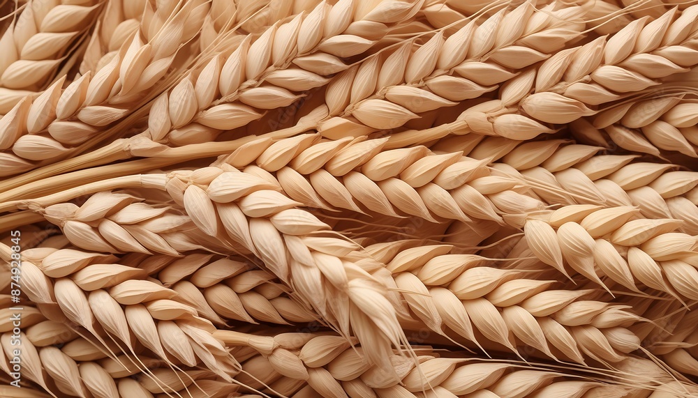 In the background of harvested wheat, you can see grains of wheat still on their stalks filling the screen. harvest, agriculture, wallpaper