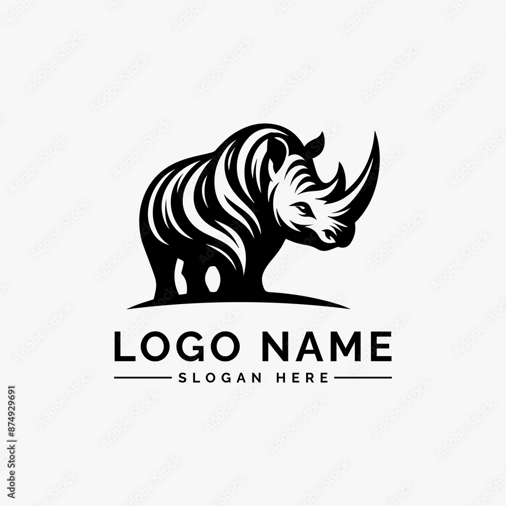 Fototapeta premium rhino vector illustration logo design