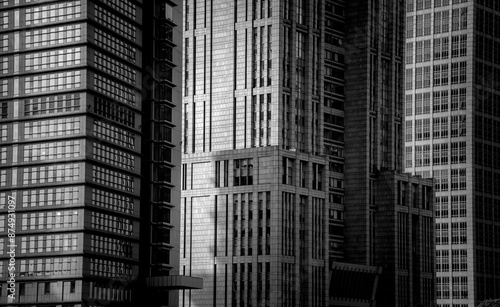 Urban city view with buildings in Shanghai, China