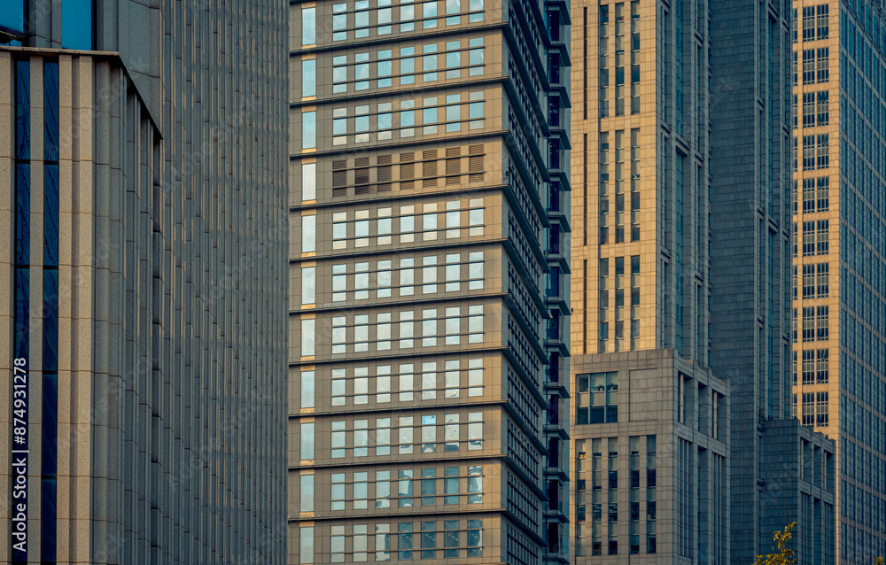 Obraz premium Urban city view with buildings in Shanghai, China