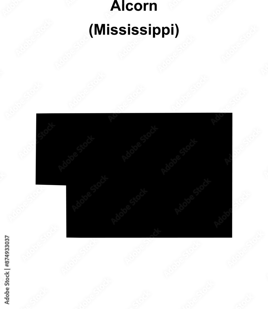 Alcorn County (Mississippi) blank outline map Alcorn County (Mississippi) blank outline map