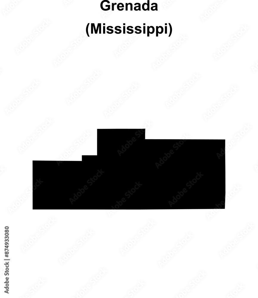 Grenada County (Mississippi) blank outline map Grenada County (Mississippi) blank outline map
