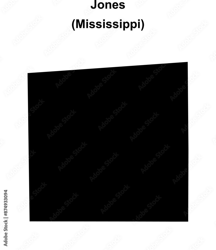 Jones County (Mississippi) blank outline map Jones County (Mississippi) blank outline map