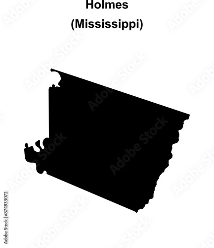 Holmes County (Mississippi) blank outline map