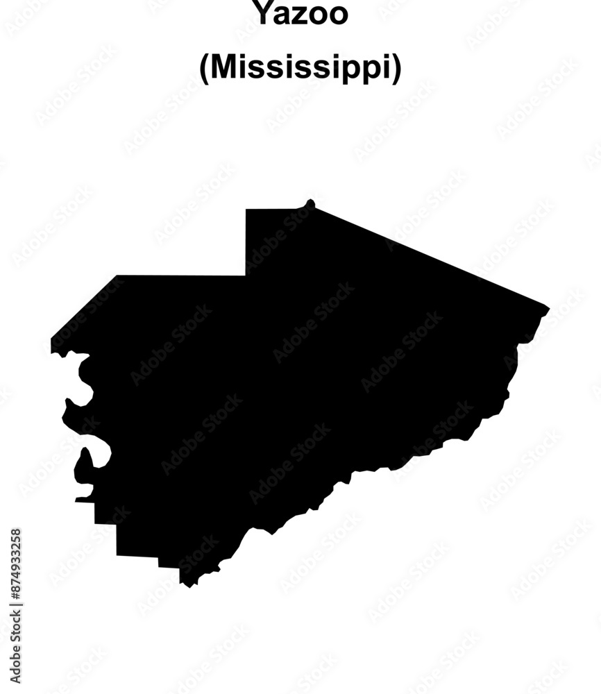 Yazoo County (Mississippi) blank outline map Yazoo County (Mississippi) blank outline map