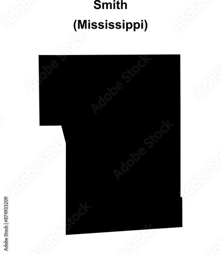 Smith County (Mississippi) blank outline map