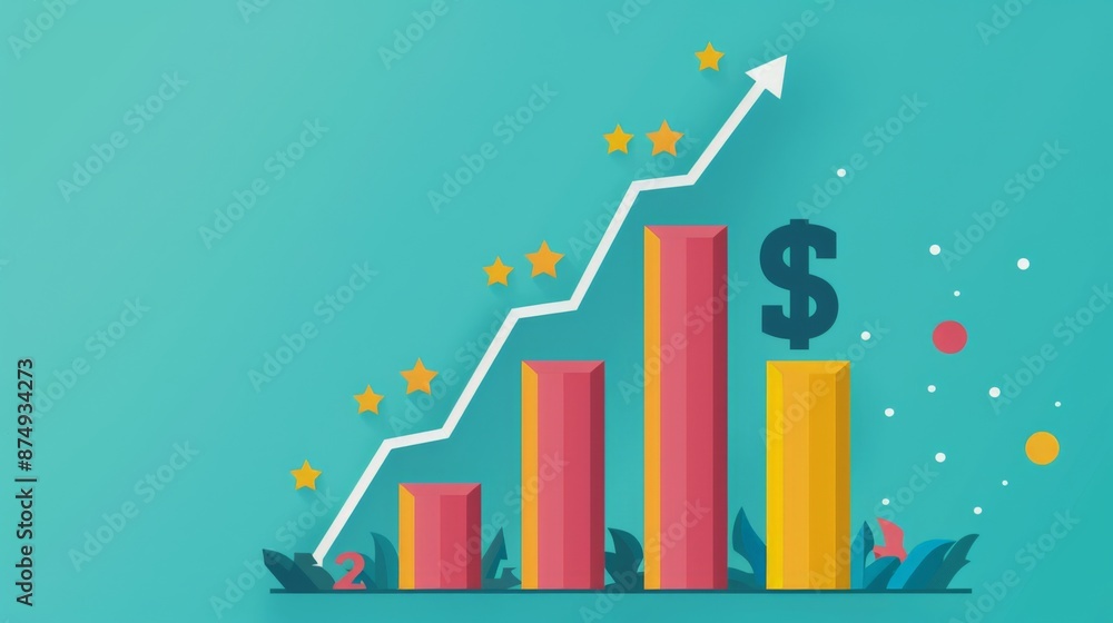 A bar chart illustrating a company's revenue growth over time. A bar chart illustrating a company's revenue growth over time.