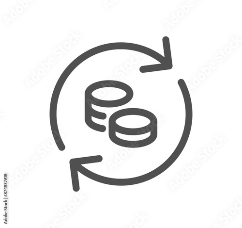 Tax icon outline and linear vector.	
