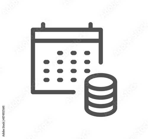 Tax icon outline and linear vector.	
