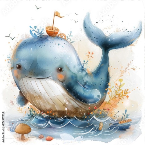 illustration of a whale photo