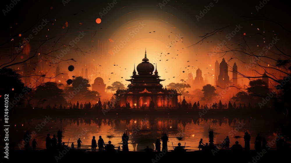 Obraz premium Devotees Around the World Joined Together to Celebrate their Religious Festival