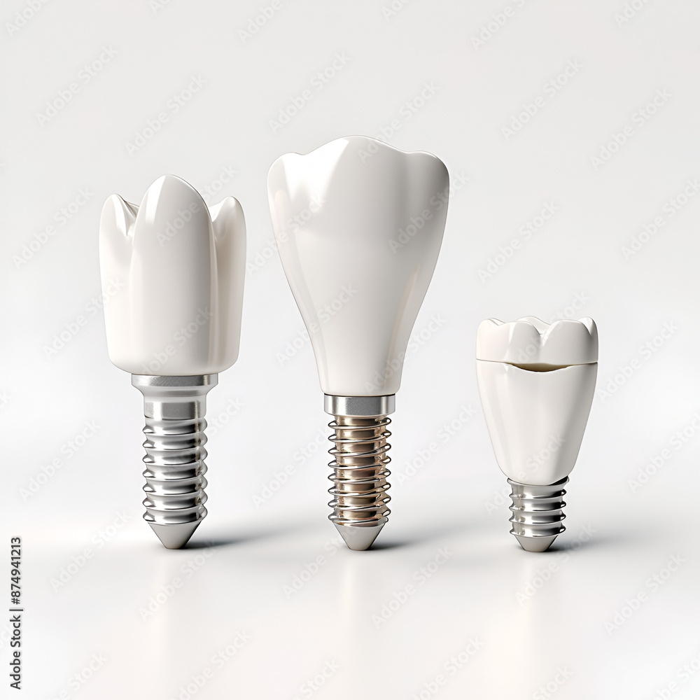 Set of teeth with dental implant Set of teeth with dental implant