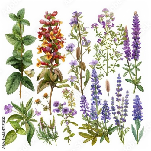 Wallpaper Mural A beautiful watercolor painting of various wildflowers Torontodigital.ca