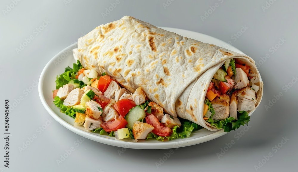 Chicken and Vegetable Wrap with Salad Chicken and Vegetable Wrap with Salad