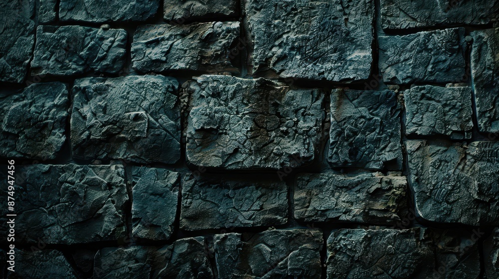 Rough Stone Wall with Uneven Textures and Dark Tones Rough Stone Wall with Uneven Textures and Dark Tones