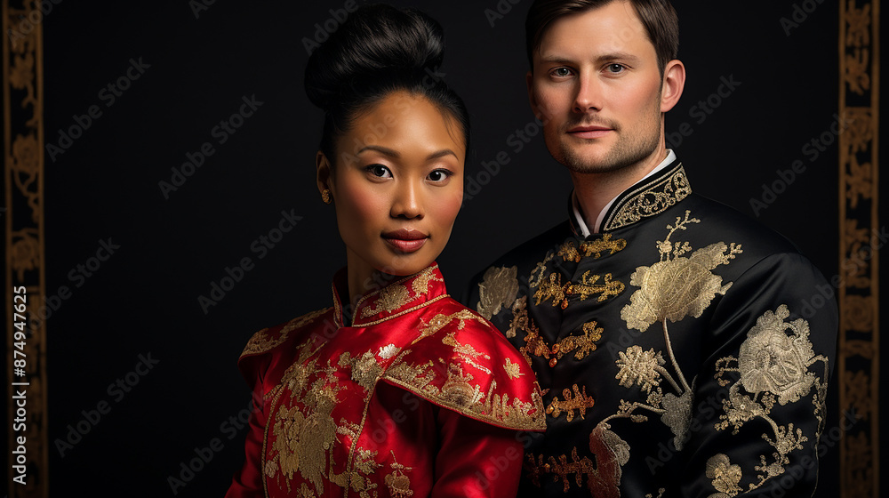 Race_Bride_and_Groom_in_Studio_wearing_traditiona Race_Bride_and_Groom_in_Studio_wearing_traditiona