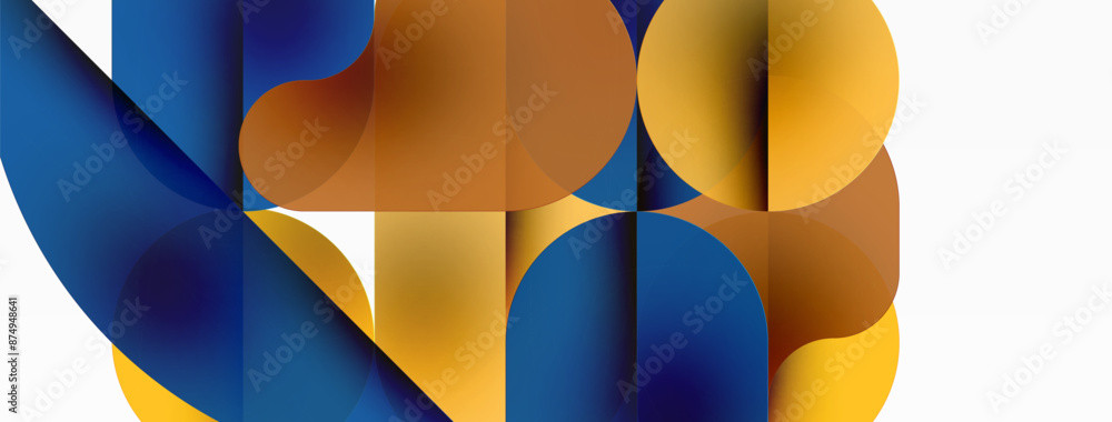 Minimal round shapes geometric abstract background. Circle design. Trendy techno business template for wallpaper, banner, background or landing Minimal round shapes geometric abstract background. Circle design. Trendy techno business template for wallpaper, banner, background or landing