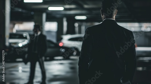 Businessman in Parking Garage