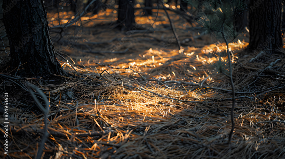 A forest with a lot of trees and a lot of sunlight A forest with a lot of trees and a lot of sunlight