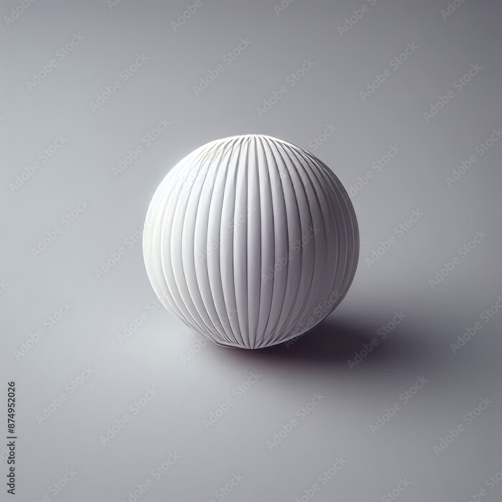A smooth white 3D sphere sits isolated on grey background resembling a lone pearl A smooth white 3D sphere sits isolated on grey background resembling a lone pearl