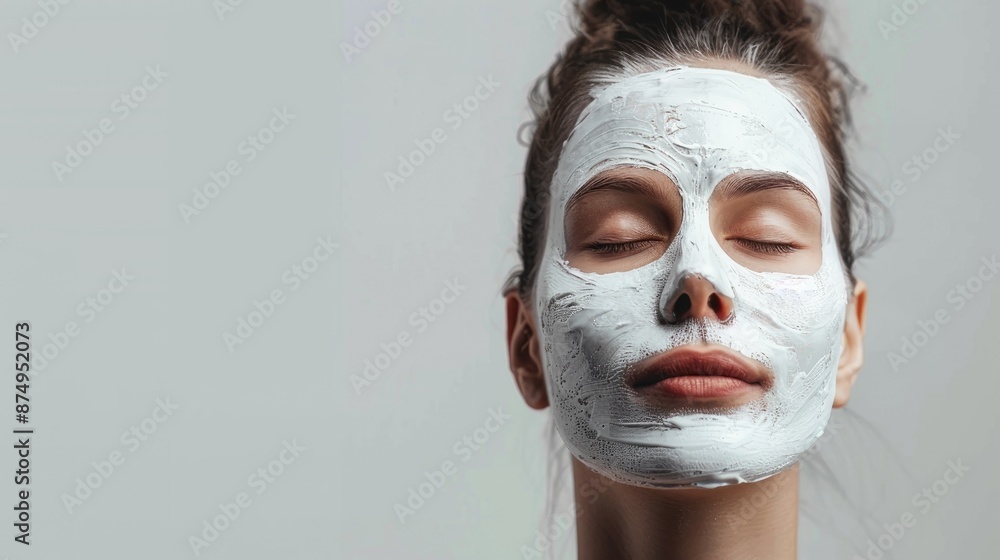White background with a facial mask White background with a facial mask