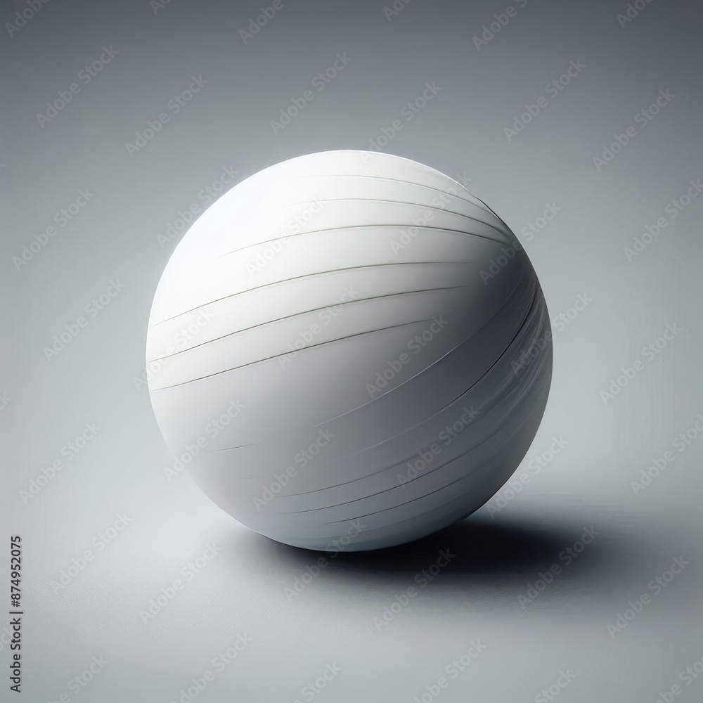 A smooth white 3D sphere sits isolated on grey background resembling a lone pearl A smooth white 3D sphere sits isolated on grey background resembling a lone pearl