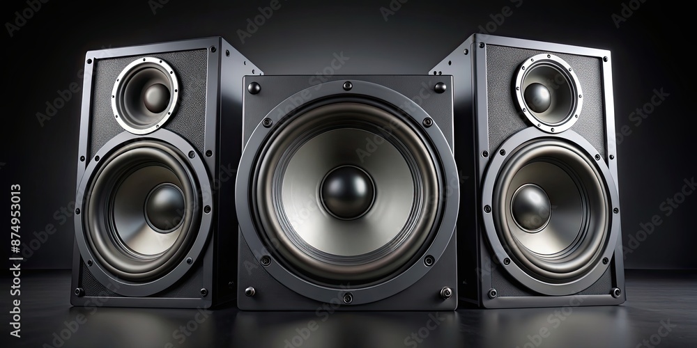 Powerful speaker system for amplifying sound, loud, volume, music, communication, event, outdoor, technology Powerful speaker system for amplifying sound, loud, volume, music, communication, event, outdoor, technology