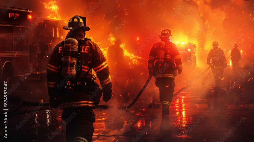 Firefighters Battling Blaze Firefighters Battling Blaze