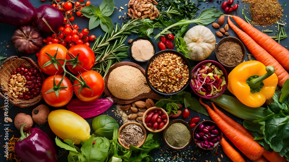 Healthy Lifestyle Essentials. A Vibrant and Colorful Display of Diet Concepts Healthy Lifestyle Essentials. A Vibrant and Colorful Display of Diet Concepts