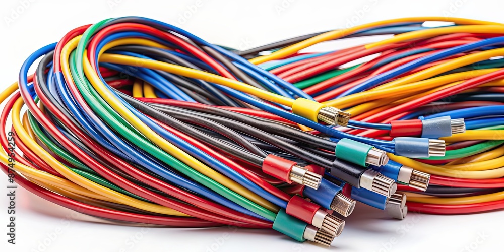 Great bundle of various colored cables with various connectors, technology, connectivity, electronic, accessories, plug Great bundle of various colored cables with various connectors, technology, connectivity, electronic, accessories, plug
