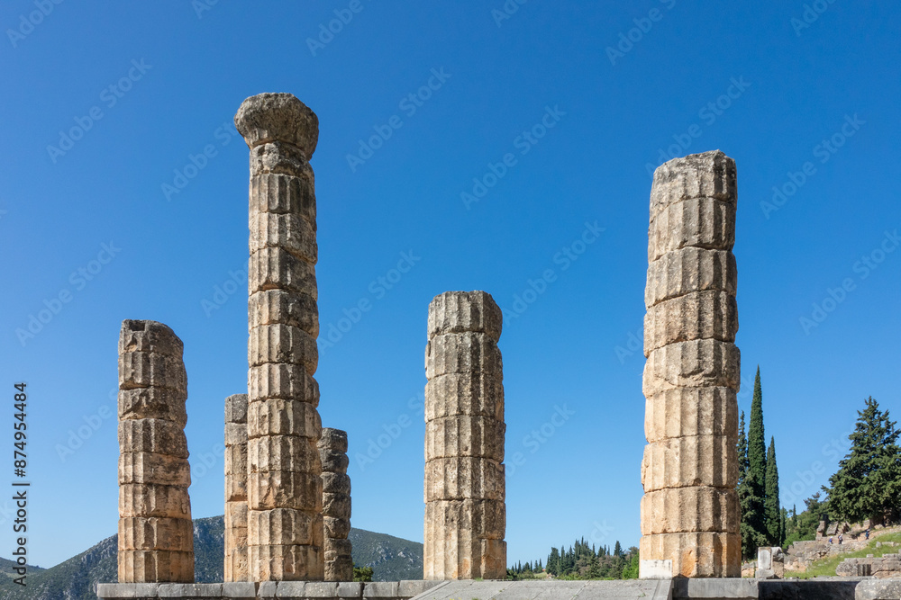 Remains of an ancient classical temple with columns in Greece Remains of an ancient classical temple with columns in Greece