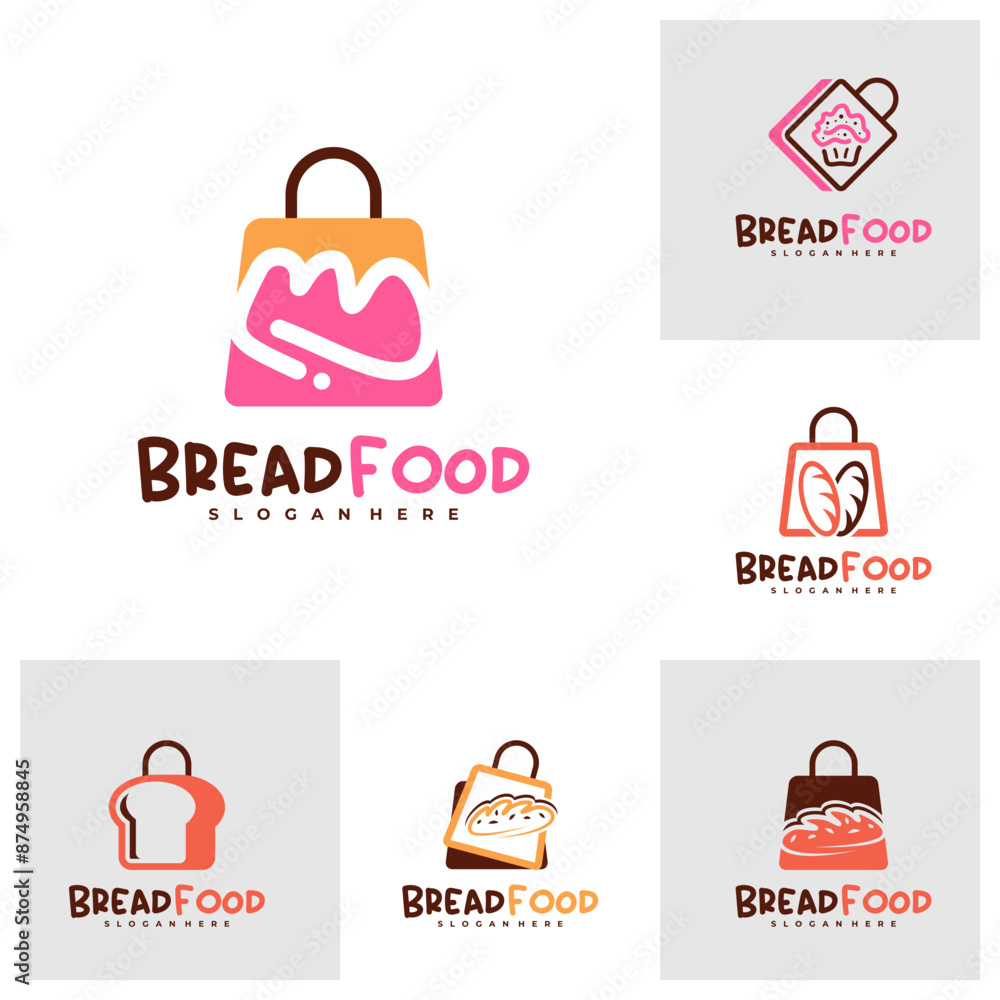 Set of Bread Shop logo vector template, Creative Shop Bread logo design concepts Set of Bread Shop logo vector template, Creative Shop Bread logo design concepts