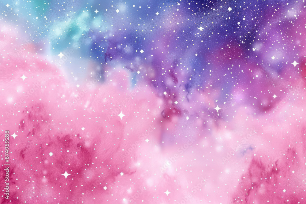 Obraz premium Watercolor swirl front view space theme water color colored pastel