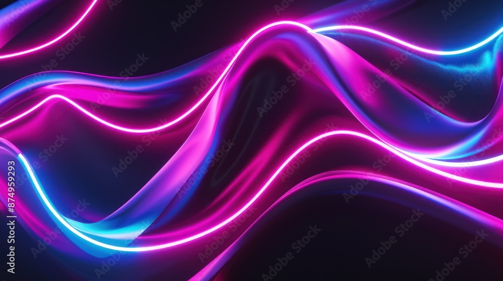 Fototapeta premium Abstract Neon Lights on a Dark Background