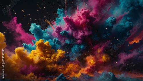 An explosion of color, an abstract masterpiece that celebrates the beauty of diversity.