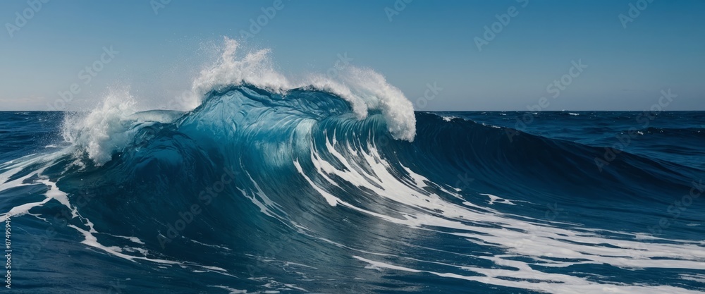 Intense deep blue ocean waves frozen in time displaying the raw power and beauty of nature's movements. Intense deep blue ocean waves frozen in time displaying the raw power and beauty of nature's movements.