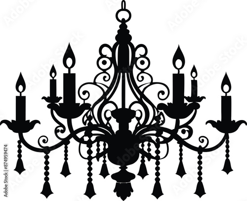 chandelier, lamps and chandeliers silhouette vector