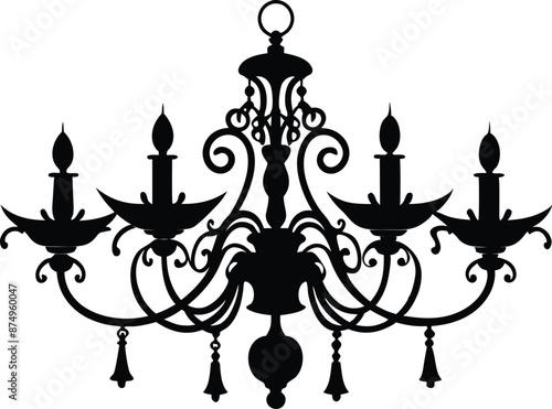 chandelier, lamps and chandeliers silhouette vector