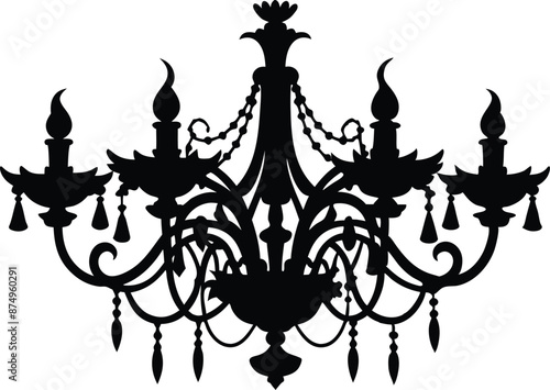 chandelier, lamps and chandeliers silhouette vector