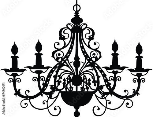 chandelier, lamps and chandeliers silhouette vector