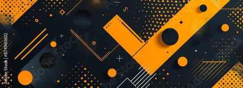 abstract technology design featuring geometric shapes with realistic graphic shapes decoration in isolated elegant background, businsess background presentation photo