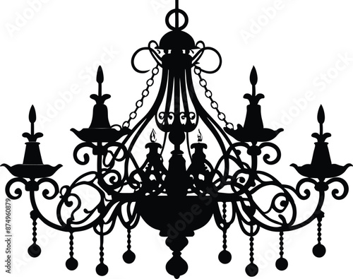 chandelier, lamps and chandeliers silhouette vector