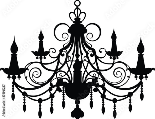 chandelier, lamps and chandeliers silhouette vector