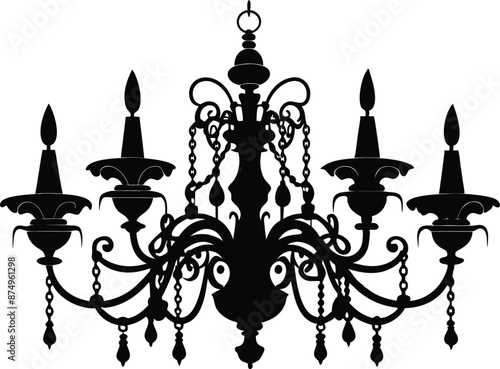 chandelier, lamps and chandeliers silhouette vector