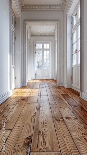 Wallpaper Mural an empty room with wood floors and white walls Torontodigital.ca