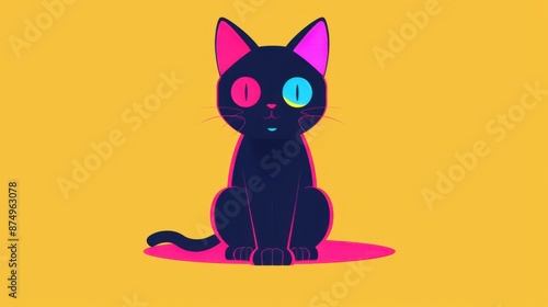 Stylish illustrative black cat © Sergey