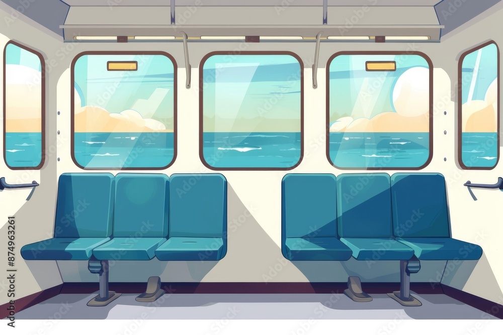An empty train compartment with a scenic view through the window Illustration on a clear white background --ar 3:2 --style raw Job ID: 001b30da-e433-456a-9dd9-2234fd47f8b9 An empty train compartment with a scenic view through the window Illustration on a clear white background --ar 3:2 --style raw Job ID: 001b30da-e433-456a-9dd9-2234fd47f8b9