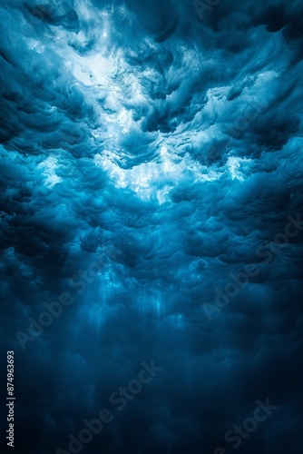 Wallpaper Mural Abstract background, underwater, tranquil, cerulean blue background  Torontodigital.ca