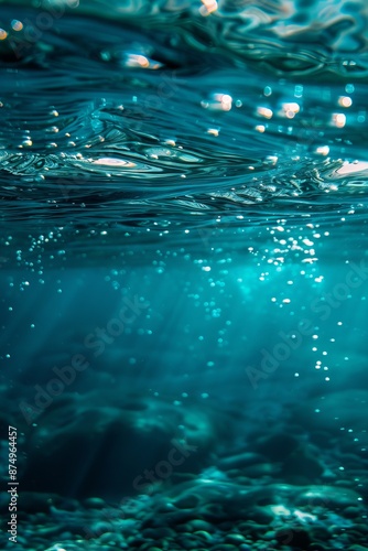 Abstract background, underwater, tranquil, cerulean blue background